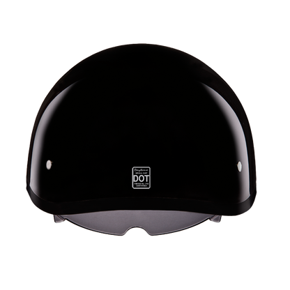 D.O.T. Daytona Skull Cap W/ Inner Shield- Hi-Gloss Black