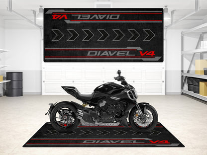 Designed Pit Mat for Ducati Diavel V4 Motorcycle - MM7170