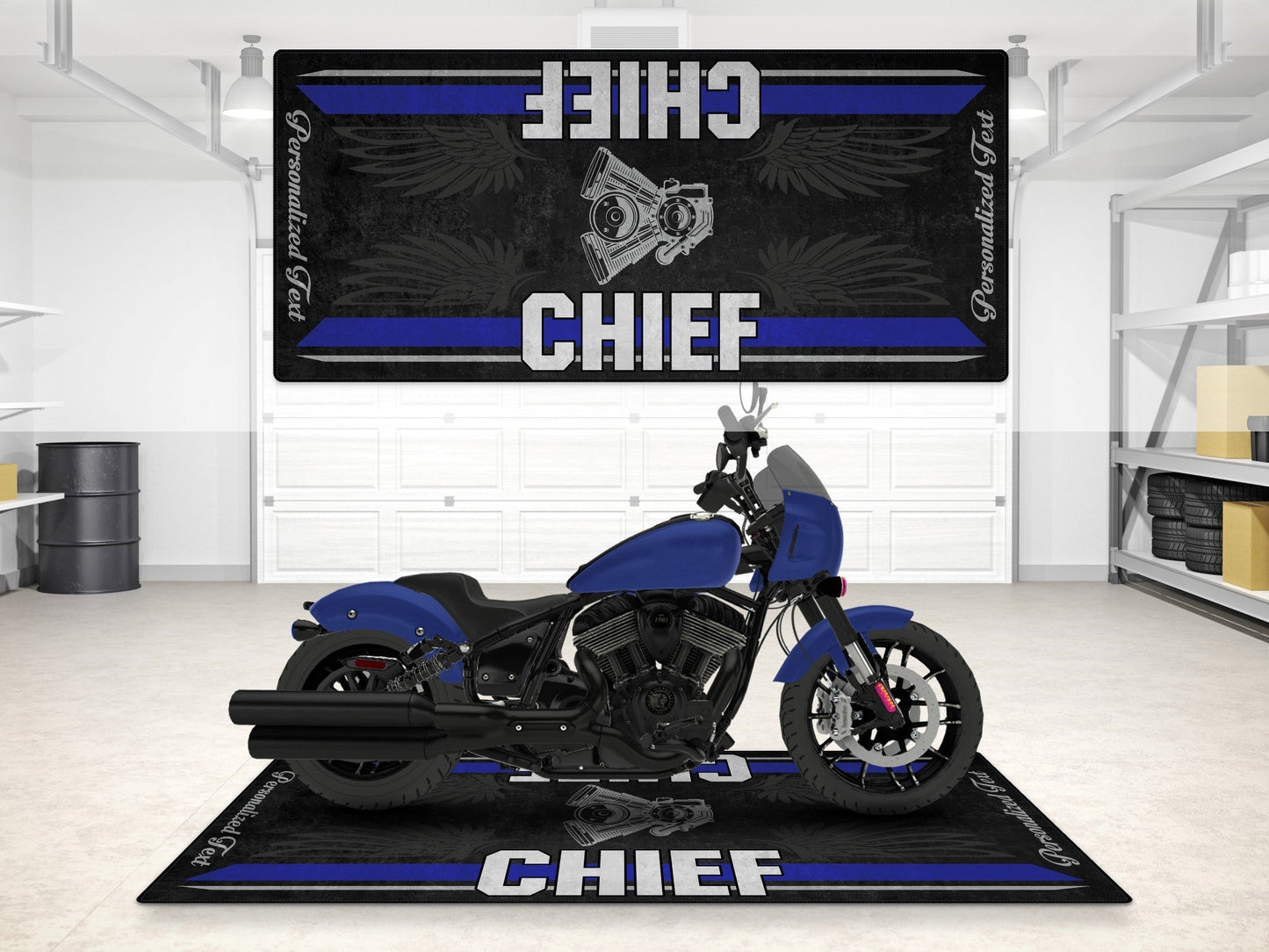 Designed Pit Mat for Indian Sport Chief Motorcycle - MM7325