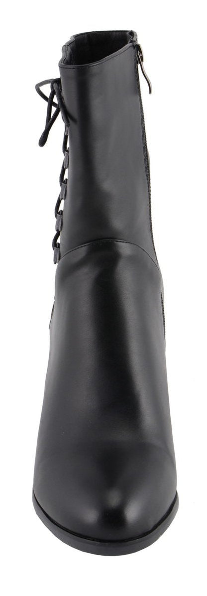 Milwaukee Leather Women's Black Lace-Side Fashion Motorcycle Riding Boots MBL9436