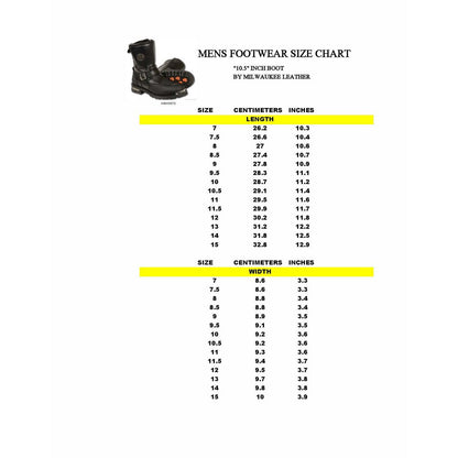 Milwaukee Leather Men's Black Leather Classic Engineer Motorcycle Boots w/ Reflective Piping & Gear Shift Protection MBM9070