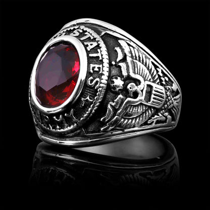 United States Military Red Stone Army Ring