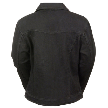 Milwaukee Leather MDL2000 Ladies Black Denim Jacket with Studded Spikes