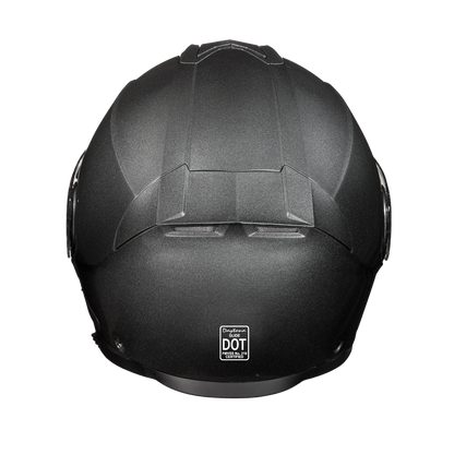 Daytona Glide Modular Motorcycle Helmet - DOT Approved, Bluetooth Ready, Dual Visor, Men/Women/Youth - Gun Metal Grey Metallic