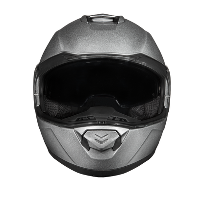 Daytona Glide Modular Motorcycle Helmet - DOT Approved, Bluetooth Ready, Dual Visor, Men/Women/Youth- Silver Metallic