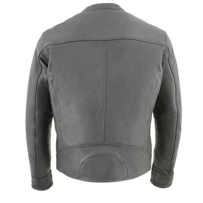 Milwaukee Leather MLM1551 Men's Black Lightweight Premium Leather Motorcycle Jacket w/ Cool-Tec Leather Treatement