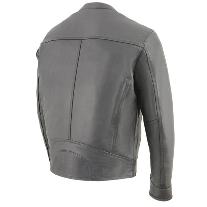 Milwaukee Leather MLM1551 Men's Black Lightweight Premium Leather Motorcycle Jacket w/ Cool-Tec Leather Treatement