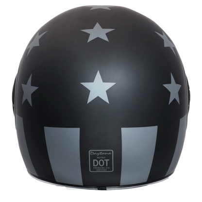 DOT Daytona Retro Full Face Motorcycle Helmet: Vintage Style for Men, Women, & Youth - W/ Captain America Stealth