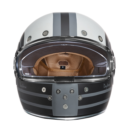 DOT Daytona Retro Full Face Motorcycle Helmet: Vintage Style for Men, Women, & Youth - W/ Racer
