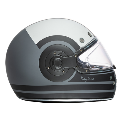 DOT Daytona Retro Full Face Motorcycle Helmet: Vintage Style for Men, Women, & Youth - W/ Racer