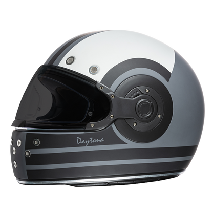 DOT Daytona Retro Full Face Motorcycle Helmet: Vintage Style for Men, Women, & Youth - W/ Racer
