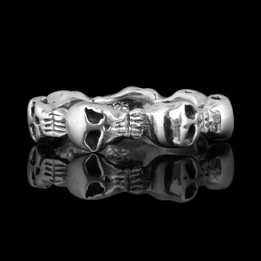 Sterling Silver Skulls Unisex Ring