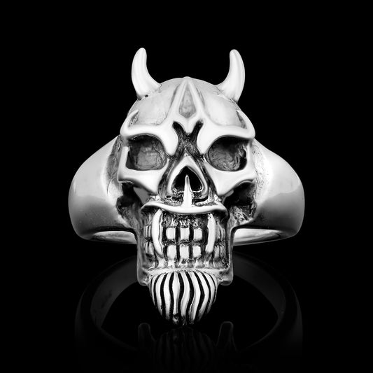 Sterling Silver Devil Skull Ring