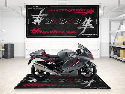 Designed Pit Mat for Suzuki Hayabusa Motorsport Motorcycle - MM7129