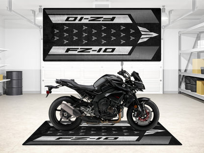Designed Pit Mat for Yamaha FZ-10 Yellow & Black Motorcycle - MM7256