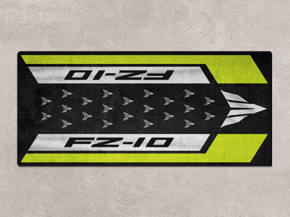 Designed Pit Mat for Yamaha FZ-10 Yellow & Black Motorcycle - MM7256
