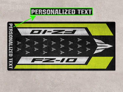 Designed Pit Mat for Yamaha FZ-10 Yellow & Black Motorcycle - MM7256