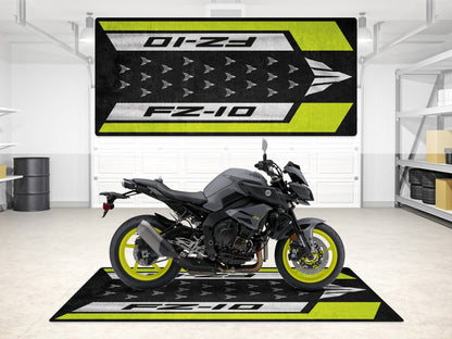 Designed Pit Mat for Yamaha FZ-10 Yellow & Black Motorcycle - MM7256